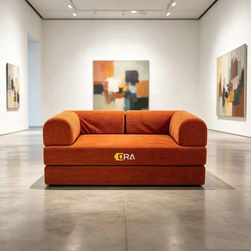 Orange ORA sofa in a gallery